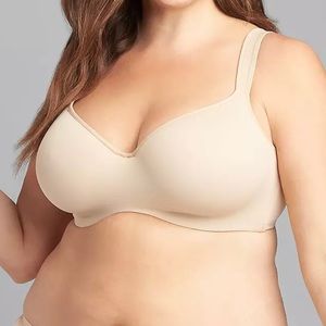 Cacique by Lane Bryant Lightly Lined Balconette Tan Cream Bra Size 50DDD
